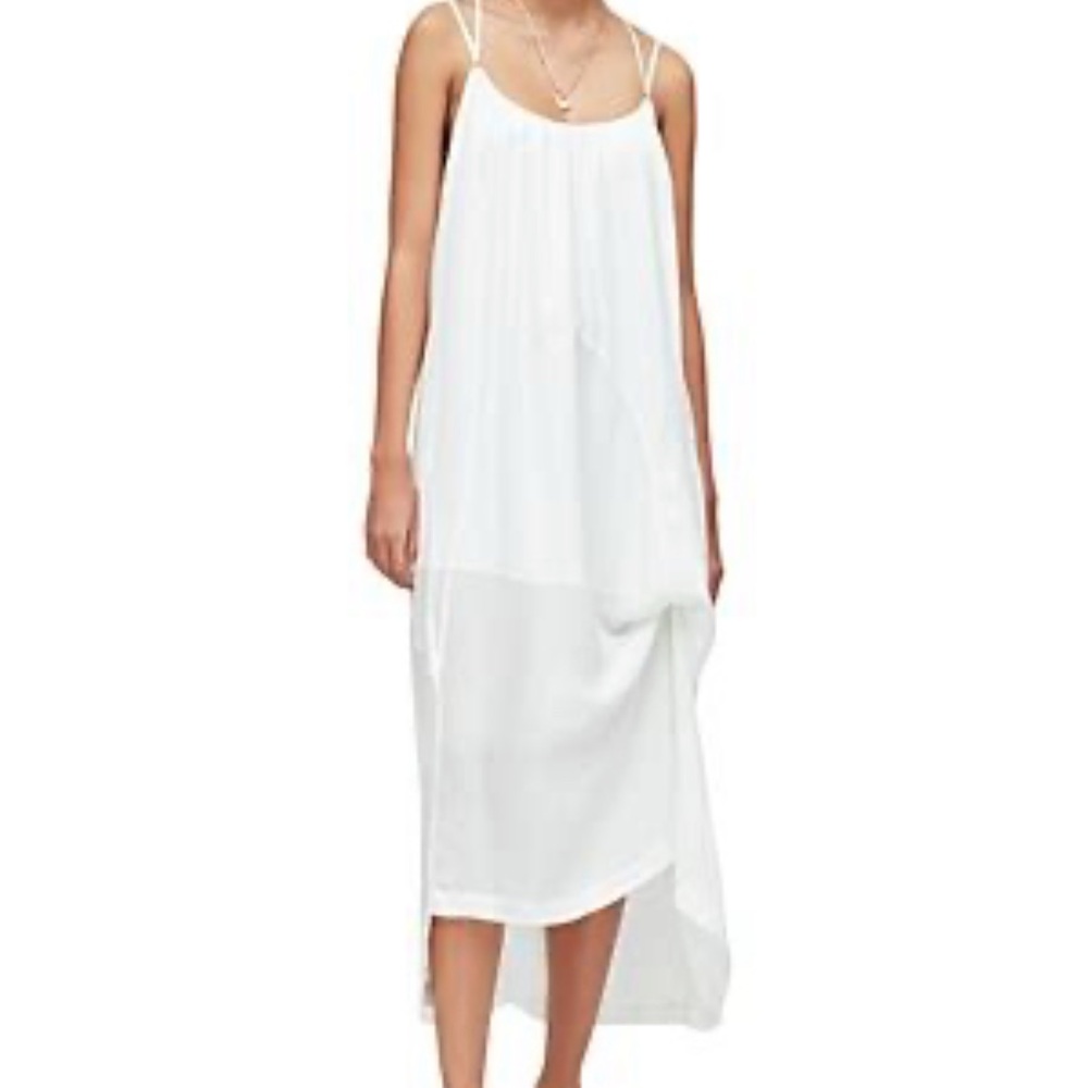 AllSaints White Sleeveless Maxi Slip Dress